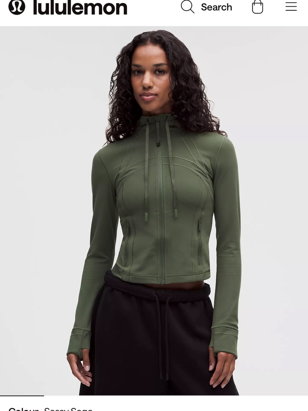 lululemon athletica Olive Green Fitted Zip Hoodie